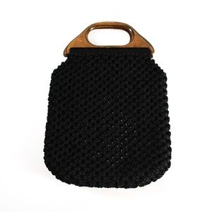 Vintage Black Macrame Purse
